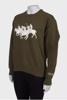 Свитшот на флисе с вышивкой 