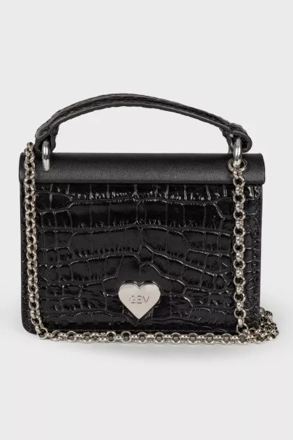 Embossed leather mini bag