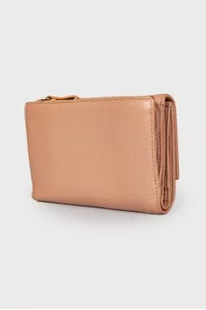 Powder colored leather wallet