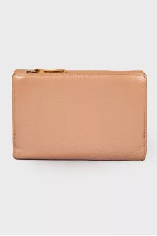 Powder colored leather wallet
