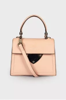 Powder colored leather bag