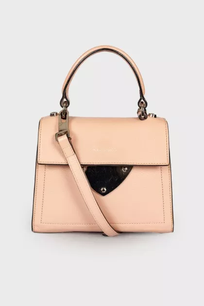Powder colored leather bag