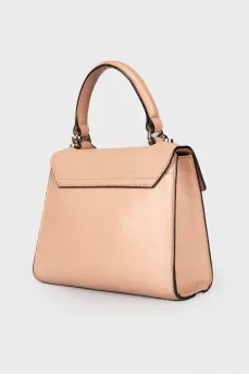 Powder colored leather bag