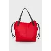 Red textile bag
