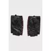 Cutout tweed mittens
