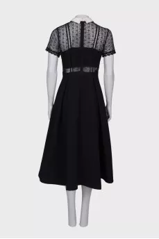 Black and white dress with lace top