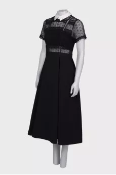 Black and white dress with lace top