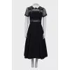 Black and white dress with lace top