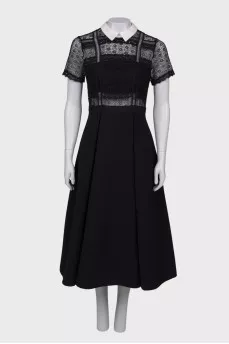 Black and white dress with lace top