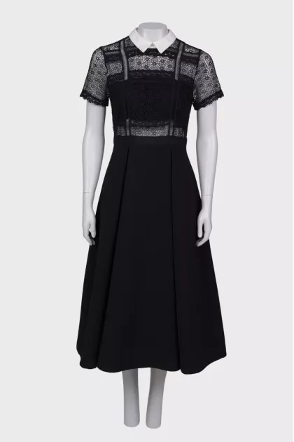 Black and white dress with lace top