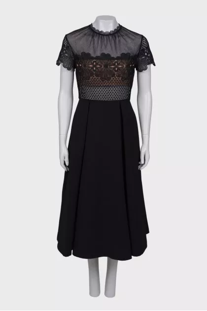 Maxi dress with translucent top