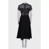 Maxi dress with translucent top