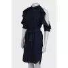 Off shoulder navy blue dress