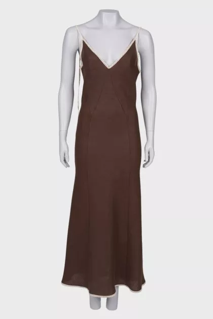 Linen dress with straps