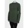 Green cashmere sweater