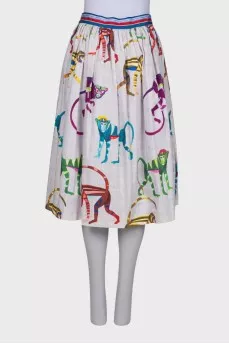Pleated skirt in print