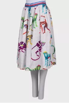 Pleated skirt in print