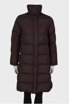 Dark brown straight down jacket
