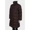 Dark brown straight down jacket