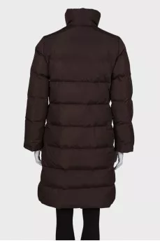 Dark brown straight down jacket