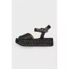 Woven platform sandals