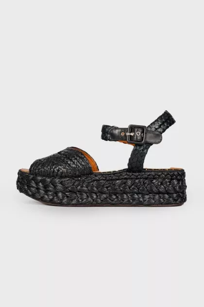 Woven platform sandals