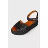 Woven platform sandals