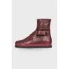 Bordeaux leather boots