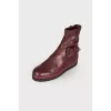 Bordeaux leather boots