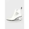 White heel ankle boots