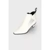 White heel ankle boots