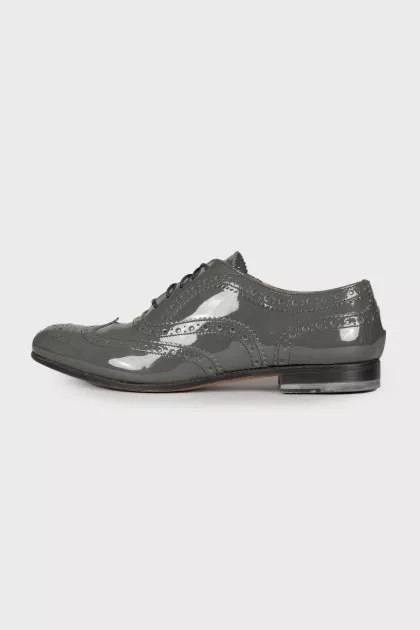 Dark green lacquer brogues