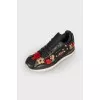 Black sneakers with embroidery