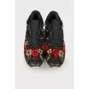 Black sneakers with embroidery