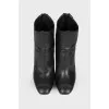 High-heeled leather ankle boots