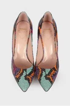 Multicolor embossed shoes