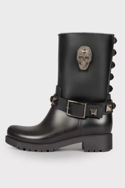 Studded leather boots