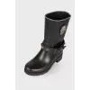 Studded leather boots