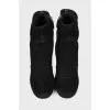Black suede ankle boots