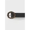 Embossed leather belt