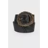 Embossed leather belt
