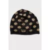 Polka dot hat and collar set