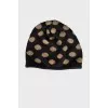 Polka dot hat and collar set