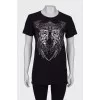 Black printed T-shirt