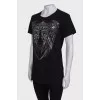 Black printed T-shirt