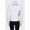 White sweatshirt in print