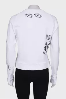 White sweatshirt in print