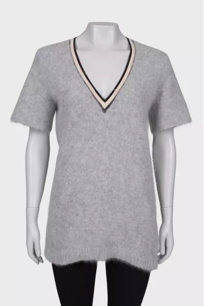 Short sleeve wool tunic
