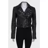 Leather jacket with silver hardware