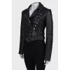 Leather jacket with silver hardware